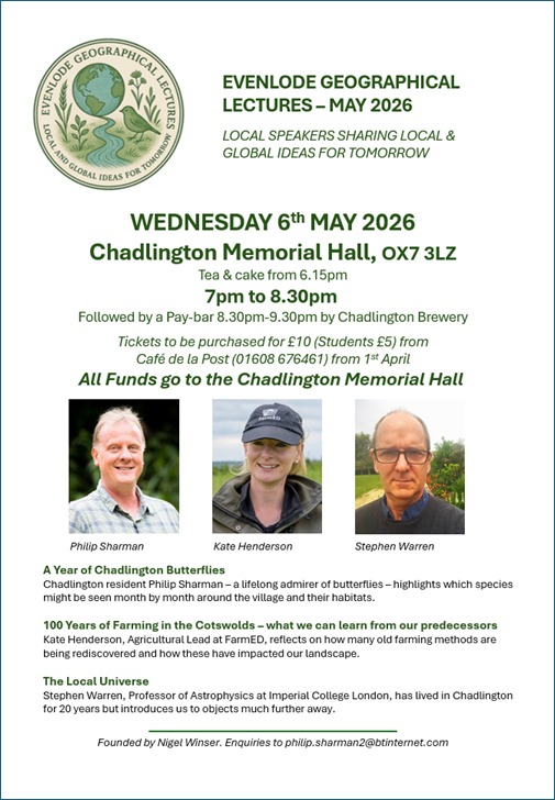 Evenlode Geographical Lectures May 2026 poster